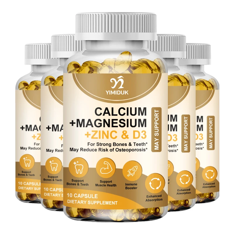 Calcium Magnesium Zinc & Vitamin D3 Capsules Increase Immune System Easy To Absorb, Non-GMO, Gluten-free