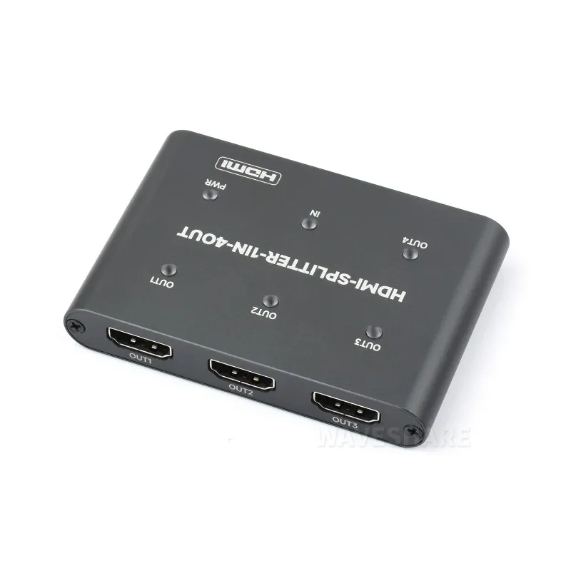 

Waveshare HDMI-SPLITTER-1IN-4OUT, разветвитель HDMI 4k, выход 1 в 4 выхода, всего один источник HDMI