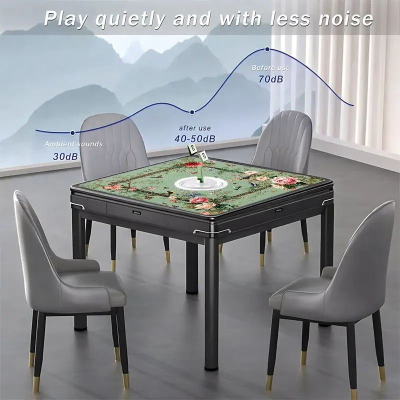 VIKAMA Peony Butterfly Mahjong Table Mat, Noise-Reducing Gaming Mat, Mahjong and Poker Table Decoration