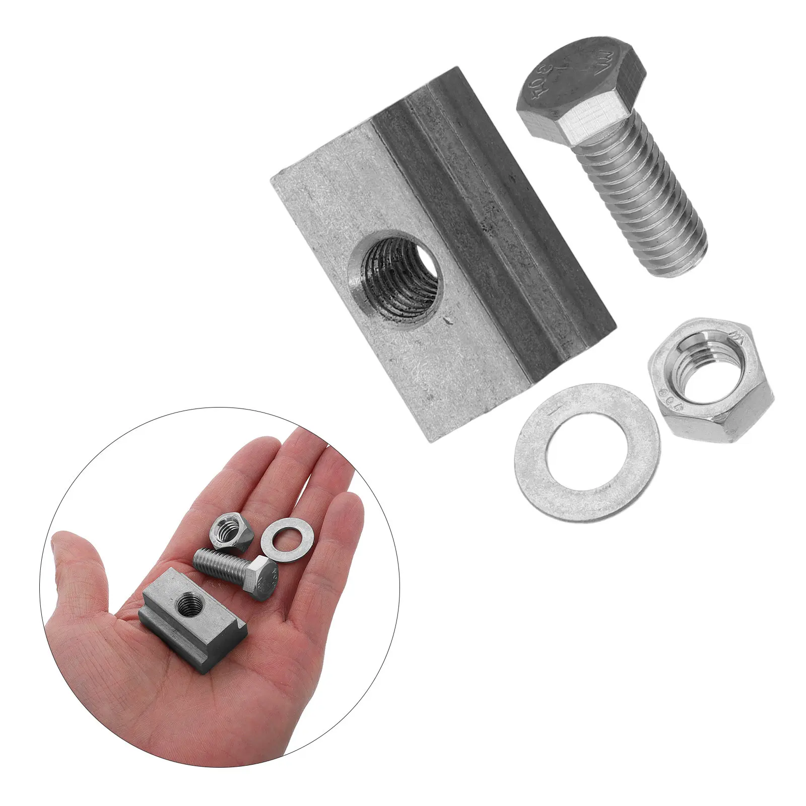 

4Sets Heavy Duty Stainless Steel T Slot Nuts Compatible with Pickup Truck Deck Rail System Trailer Towing Rack Bike Roof Cargo