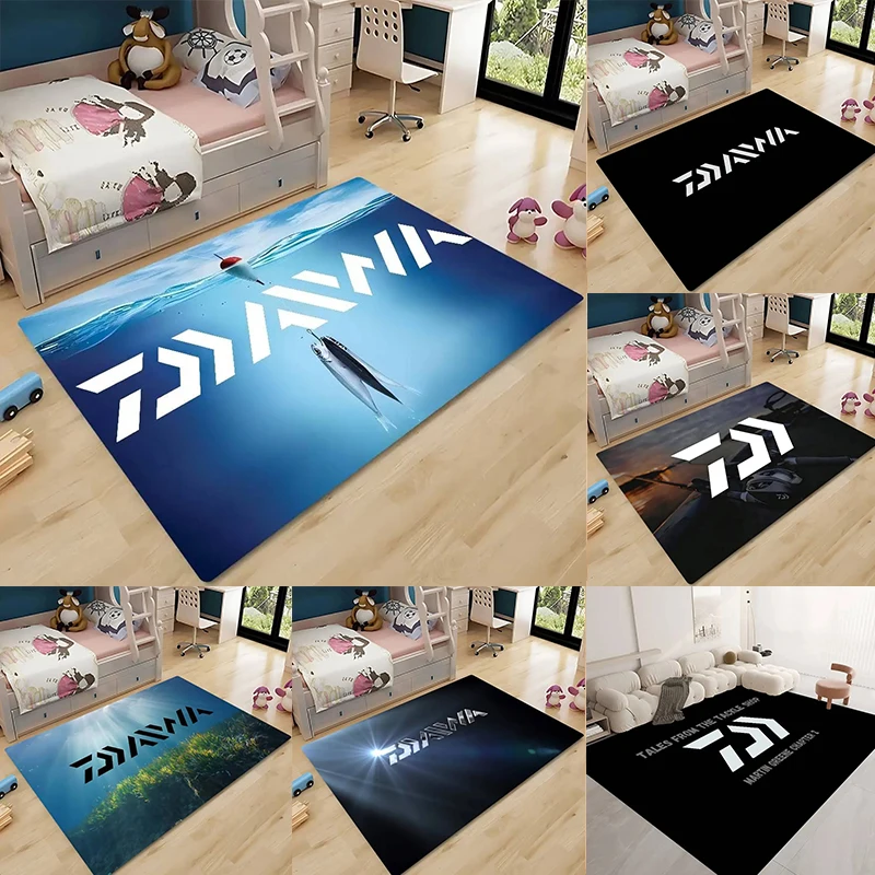 FishingS Logo Floor Mat Utility Carpet, Non-Slip Household Absorbent Rug for High-Traffic Floor Areas Bedroom Hallway Easy Clean