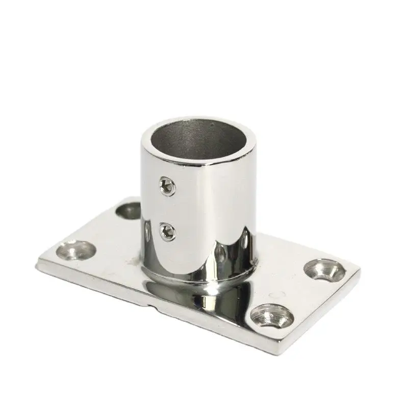 Stainless Steel 316 Marine Rectangular Base 90 Degree for Tube Flag Pole Ship Yacht Boat Hardware Accessories