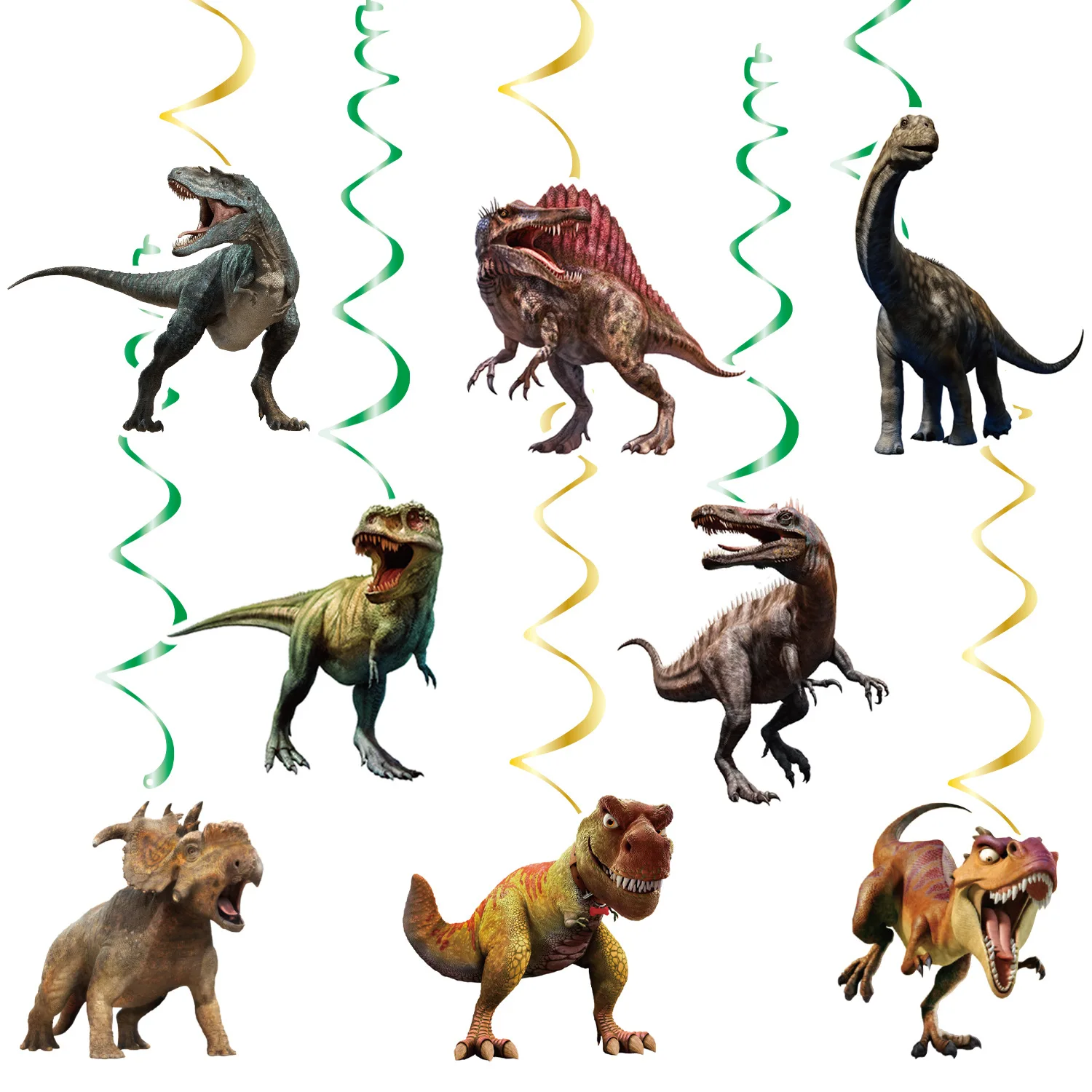 Dinosaurier-Geburtstagsparty-Dekoration T-Rex Girlande Hängende Wirbel-Deko Kinder Jungen Geburtstagsdeko Dino-Geburtstagsparty-Deko Wirbel-Deko – Detail 9