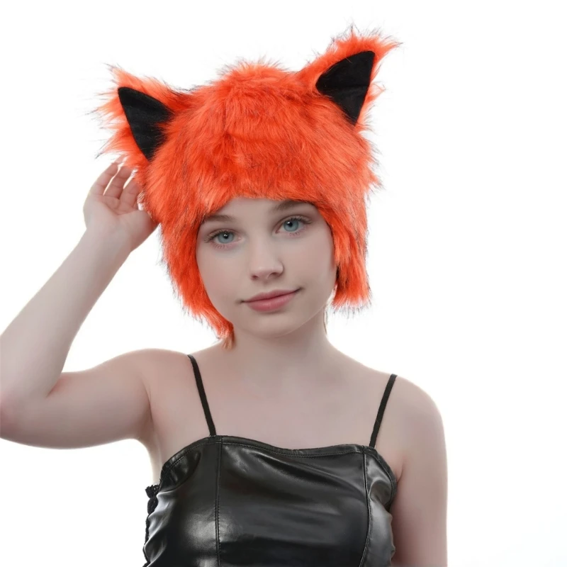 Popular Plush Ear Hat With EarFlaps For Winter Outdoor Activity Cold Weather Head Protections Halloween Headwear