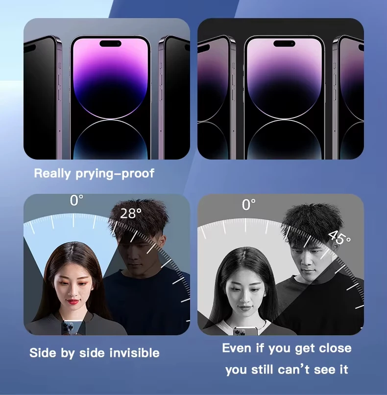 4 szt. Szkła Hartowanego Prywatyzującego do Samsung Galaxy S26 Ultra S25 S24 Plus S23 S22 S21, Folia Ochronna na Ekran z Funkcją Odcisku Palca, Chroniąca Przed Podglądaniem — zdjęcie produktu 2
