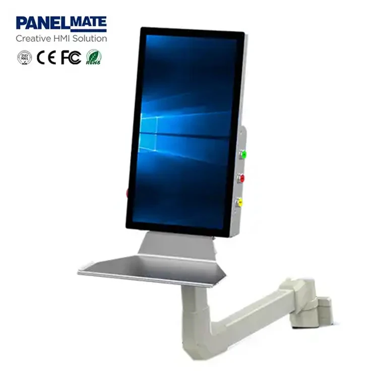 

21.5 Inch 16:9 1920x1080 IP65 Industrial Swivel Arm Panel Touchscreen Lcd Display Wall Mounted Capacitive Touch Mon tor For CNC