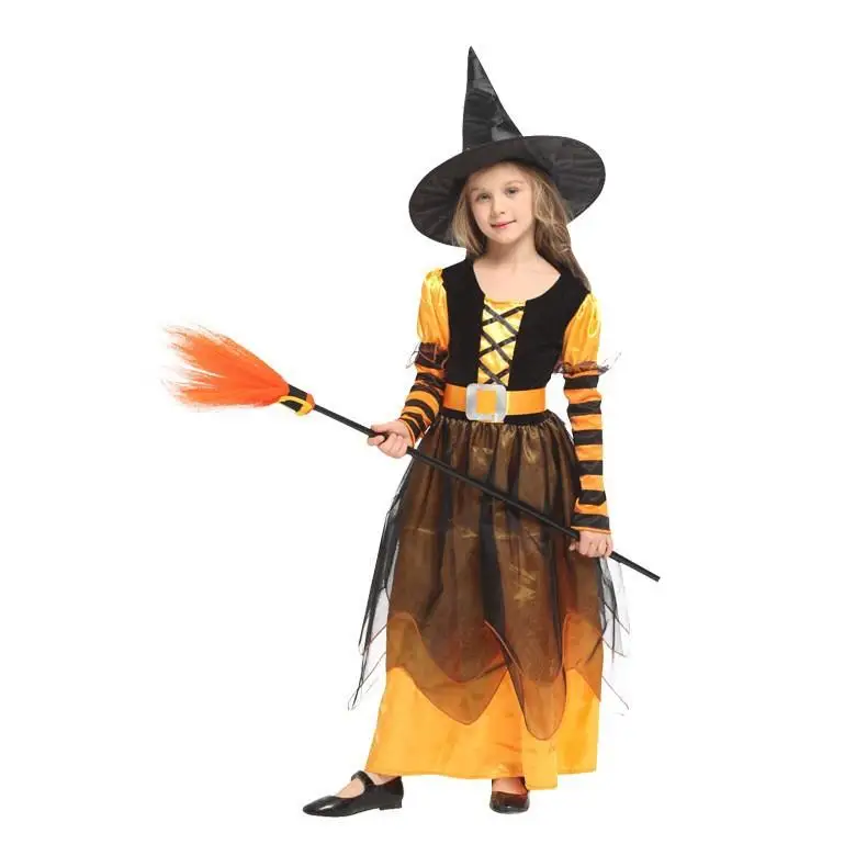 

Новый костюм ведьмы на Хэллоуин, женская игровая одежда, дизайн тыквы, сценическое представление, модный женский традиционный китайский костюм