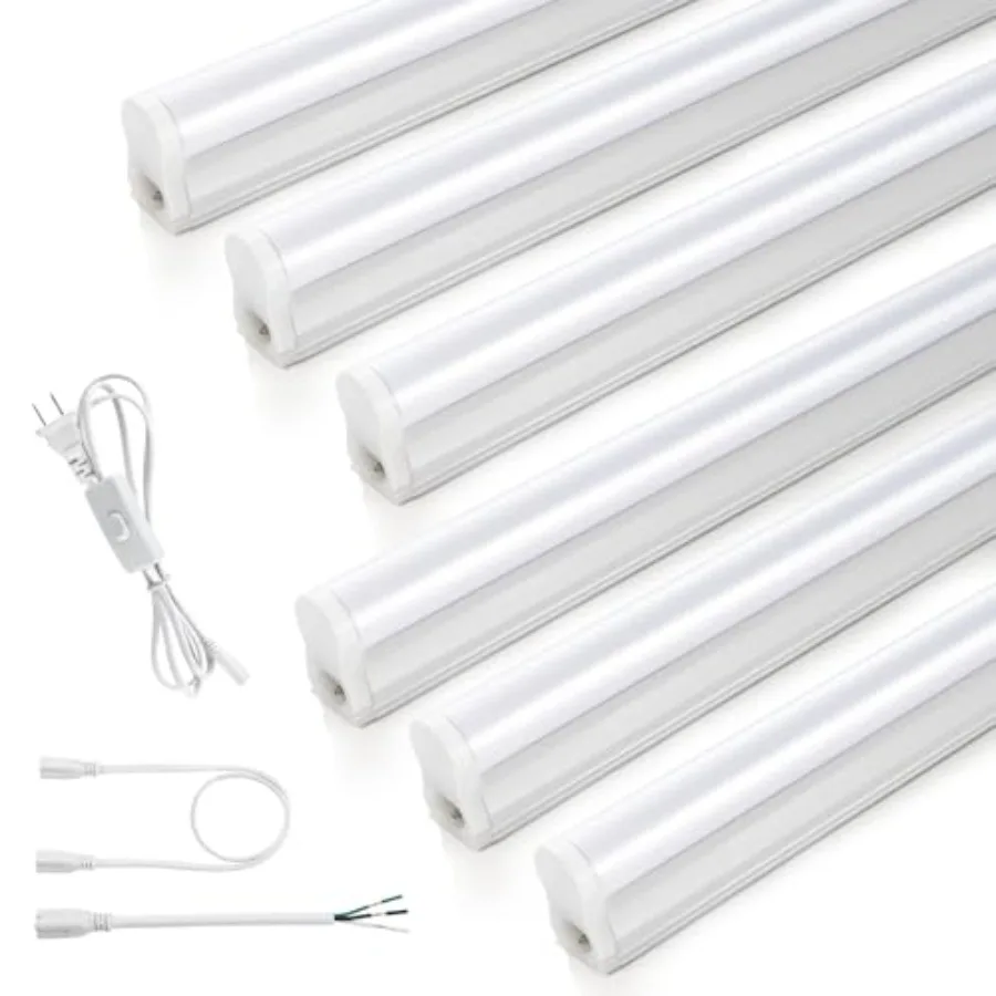 

Pack Feet T5 LED Integrated Fixture500K 20W 2800LM Super Bright White) Linkable LED Shop Light Garage Ceiling and Cabinet Light