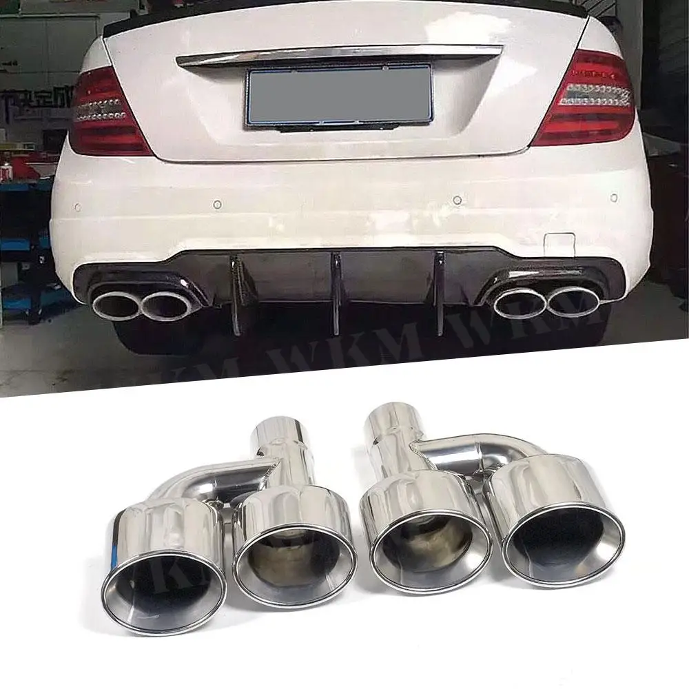 

Car Stainless Steel Exhaust Muffler Tailpipe for Mercedes Benz W212 E63 For AMG W204 C63 Four Outlet Exhaust Tailpipe