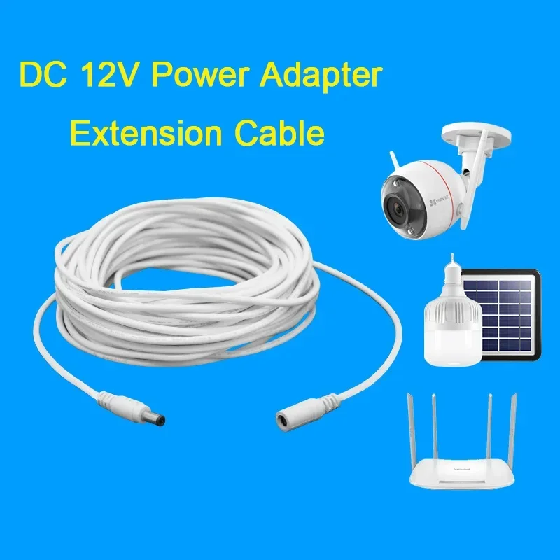 DC 12V Power Adapter Extension Cable 3M/5M/10M/15M/20M/30M DC Male Female Connector Power Extend Cord for CCTV Security Camera