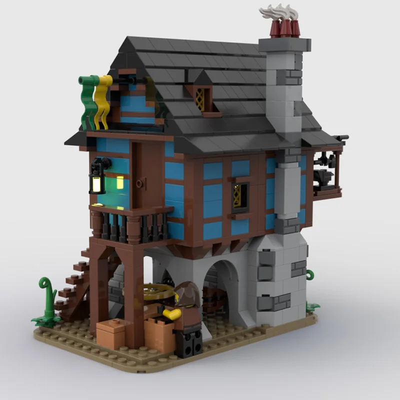 MOC building blocks Toy Blacksmith Model of Medieval Alley 658pcs Creative holiday gift for all architecture lovers