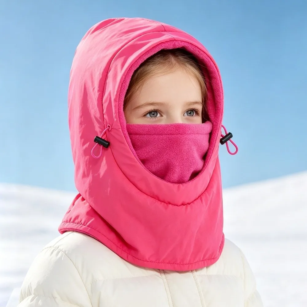 Windproof Balaclava Hat Thick Adjustable Drawstring Winter Face Mask Full Face Cover Warm Windproof Hood Hat Outdoor Sports