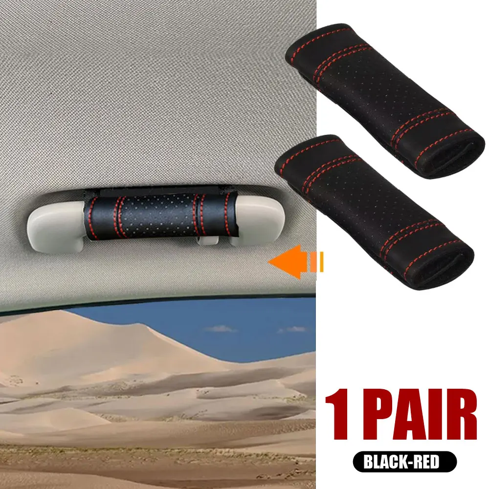 2pcs Car Door Handles Dustproof Cover Car Interior Handle Decorative Cover Car Roof Armrest Protective Cover Auto Accessories