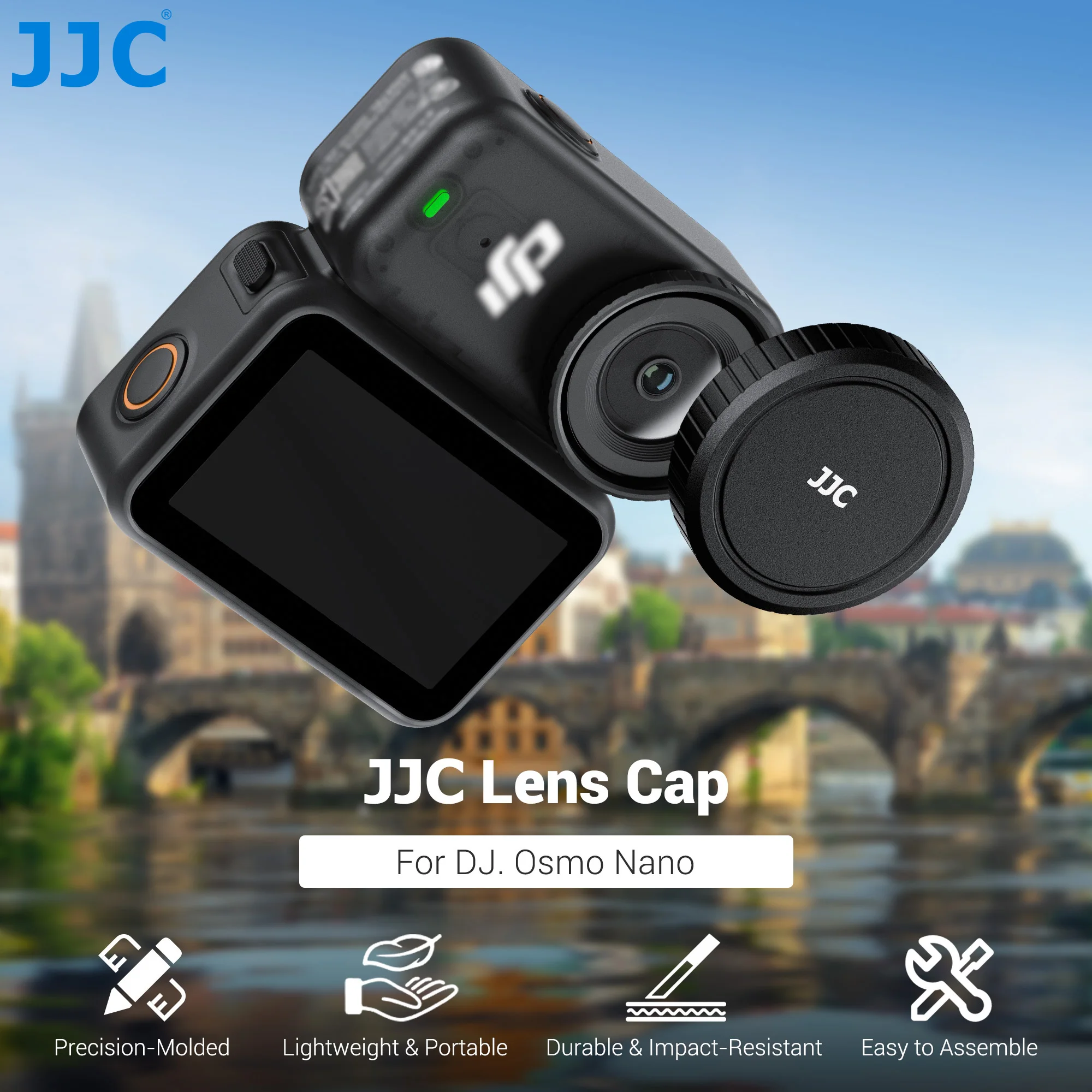 JJC per DJI Osmo Nano: Copriobiettivo in Vetro e Alluminio con Protezione in Silicone, Compatibile con DJI Osmo Nano