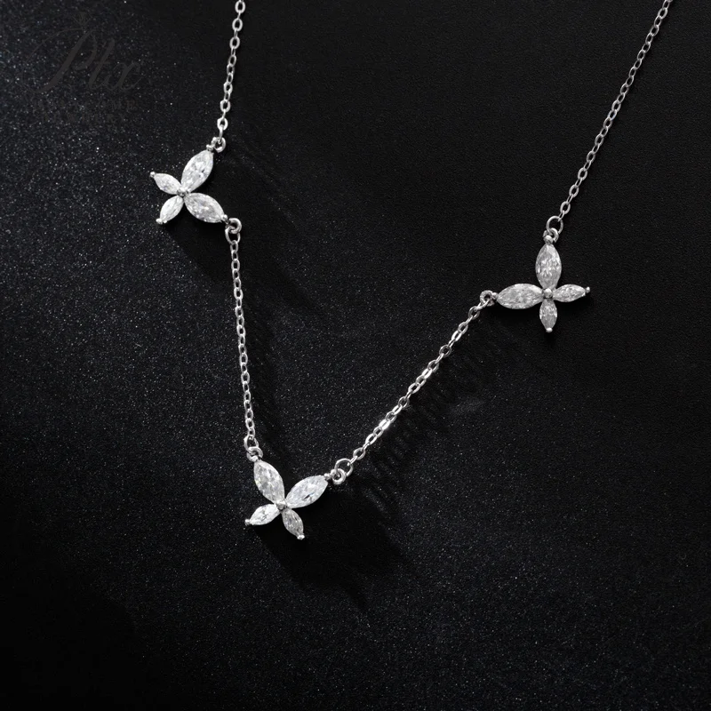 Schmetterling-Moissanit-Halskette D-Farbe 925 Silber Modische Schlüsselbeinkette Bankett-Damenschmuck Hypoallergene Anhänger für Frauen – Detail 6