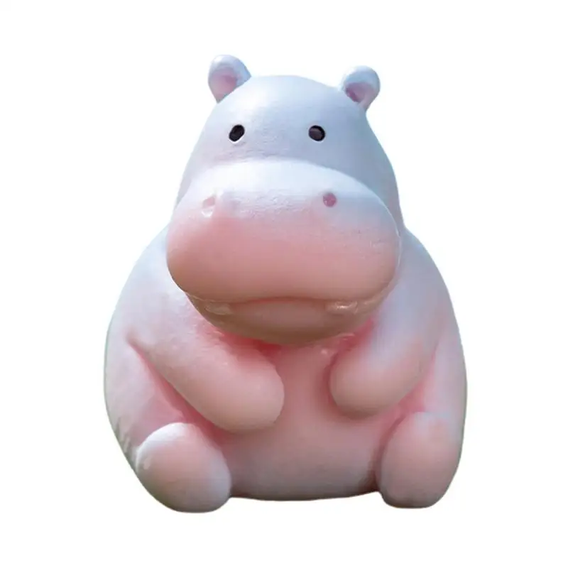 Resin Hippo Statue Small TinyHippopotamus Figurines Cartoon Mini Animal Art Crafts Sculpture For Desktop Dashboard Home Decor