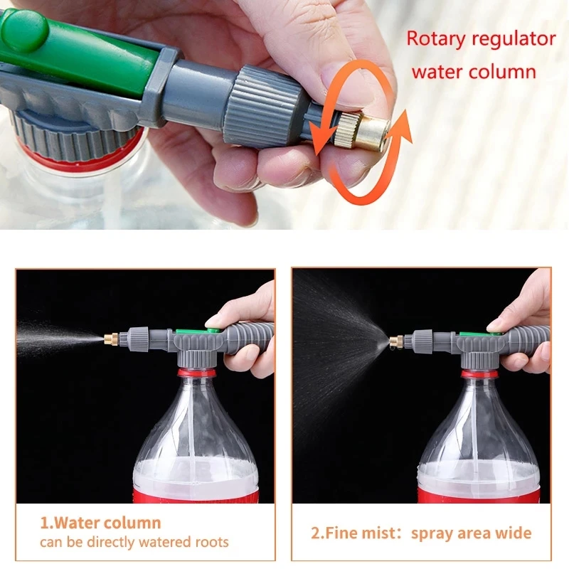 Air Pump Manual Sprayer High Pressure Adjustable Drink Beverage Bottle Spray Head Nozzle Home Garden Watering Tool Sprayer Tools