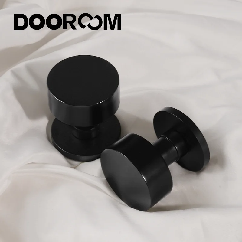 Imagem -03 - Dooroom-silent Door Lock Handle Solid Brass Interior Round Locks Hardware Quartos Salas Banheiros Botão