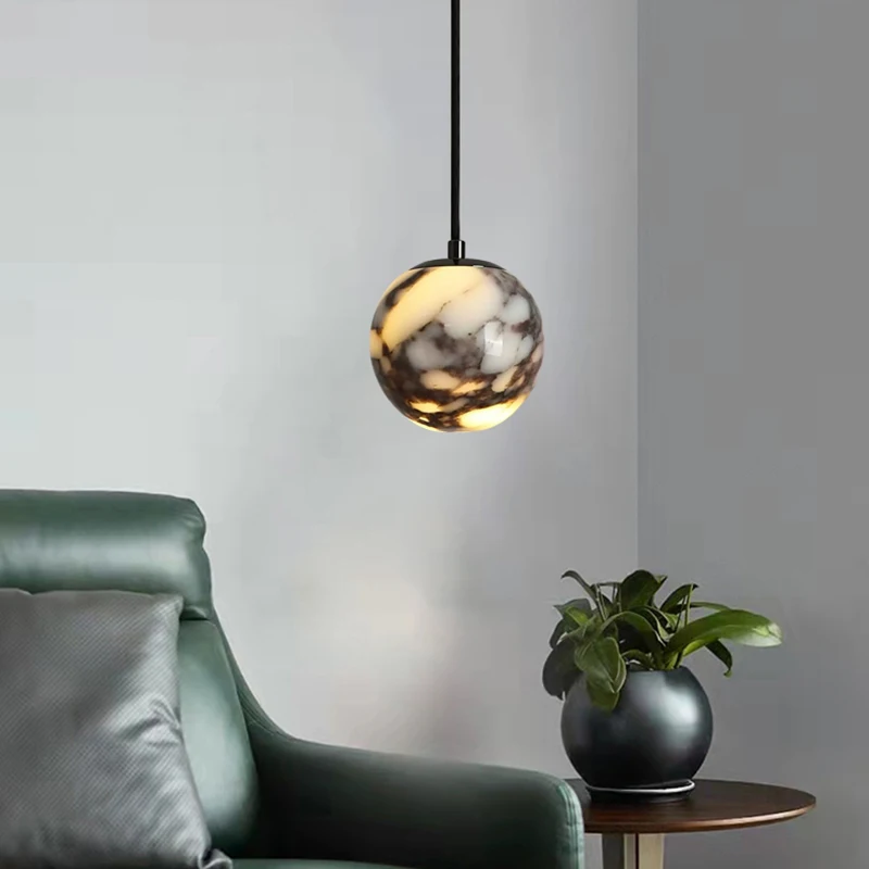 2026 Natural Stone Pendant Lamp 12cm Wire Height Adjustable G9 Bulb Bedroom Dining Room Kitchen Lightiing Fixtures