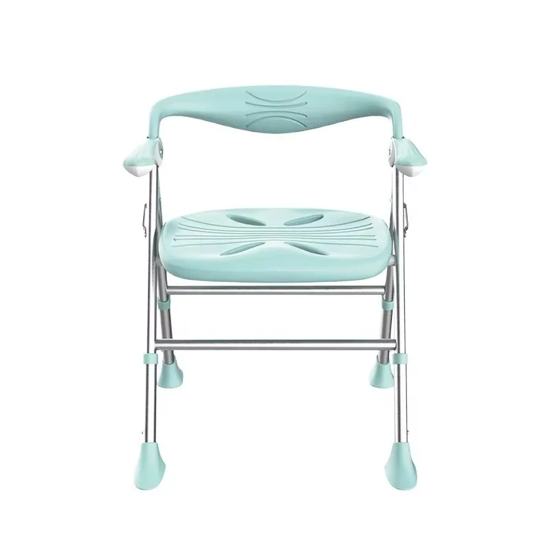 Folding Aluminum Alloy Bath Chair Elderly Nursing Home Use Non slip Design Age Friendly Bathroom Shower Chair 150kg Capacity