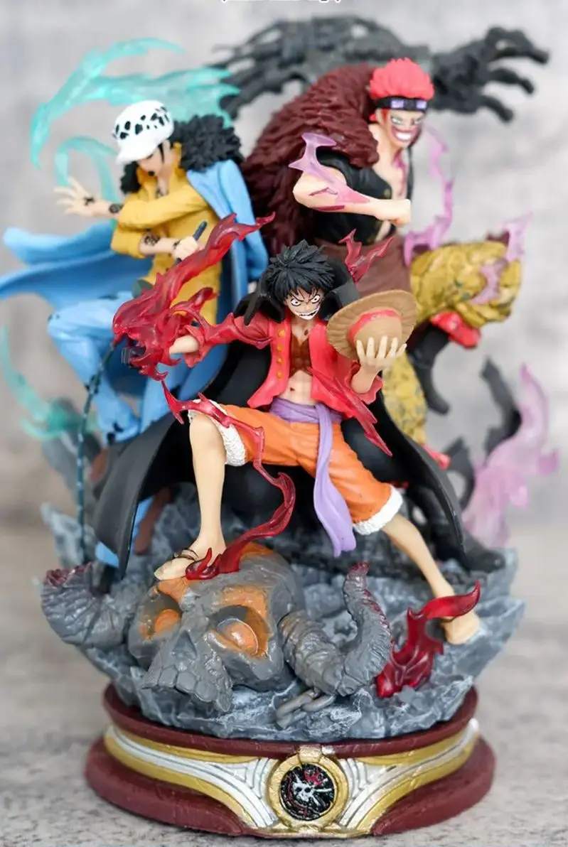 

Anime One Piece Figurine Three Captain Trafalgar Law Luffy Eustass Kid PVC Action Figure Decoration Collection Model Toys Gifts