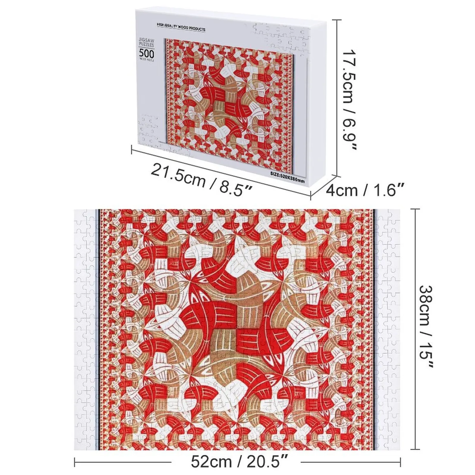 Obraz Maurita Cornelia Escher (1898 - 1972), Holandia, Puzzle Drewniane Personalizowane Prezent dla Pary, Puzzle w Drewnianych Pudełkach