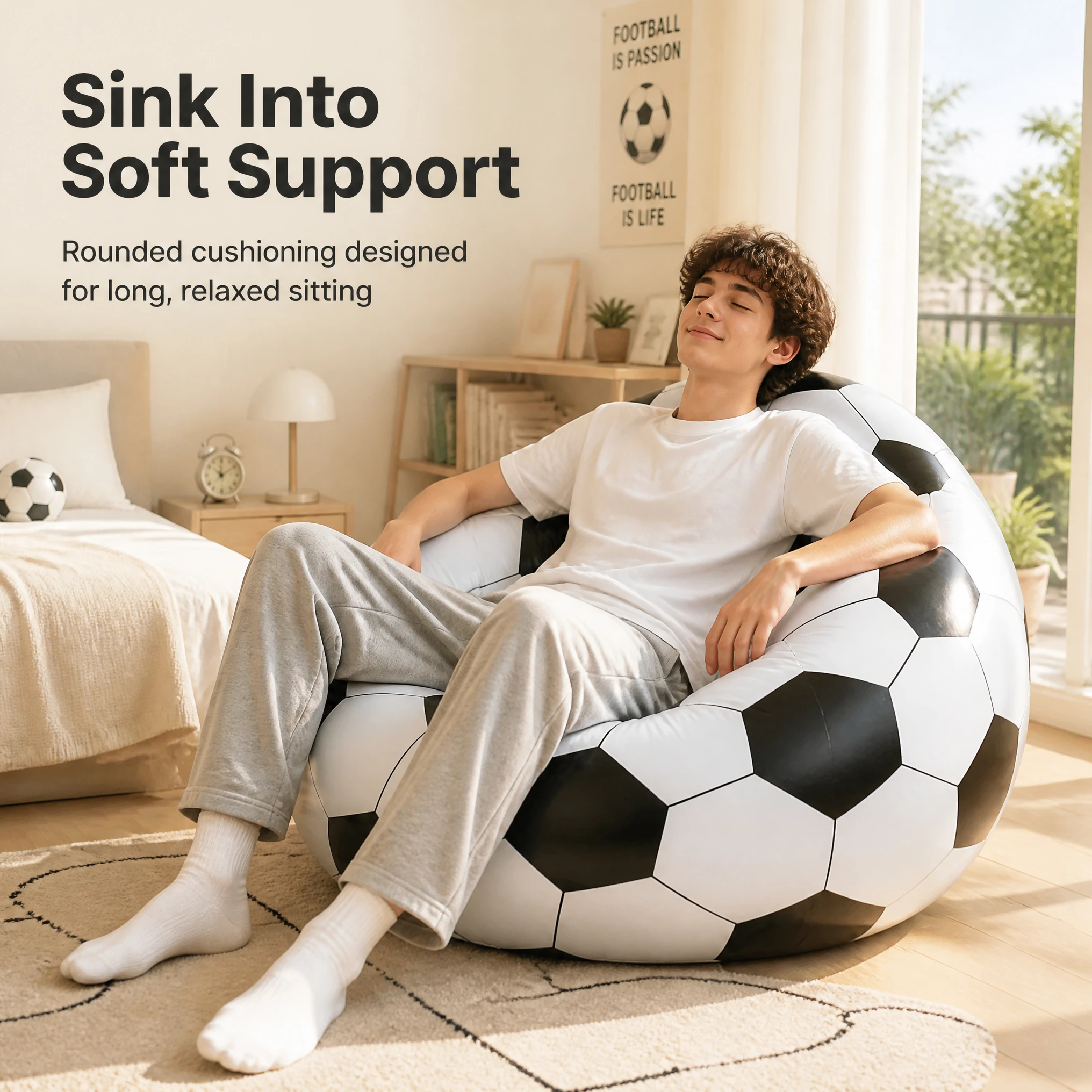 Inflatable Football Sofa Thick - Kids Outdoor Loungers 评论和价格