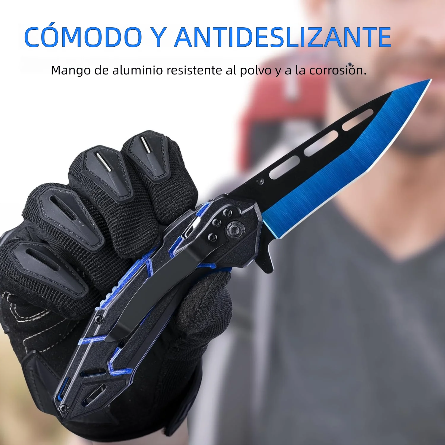 Cuchillo de bolsillo para hombre, hoja afilada de acero inoxidable, cuchillo EDC abierto con clip, adecuado para acampar y hacer senderismo al aire libre,