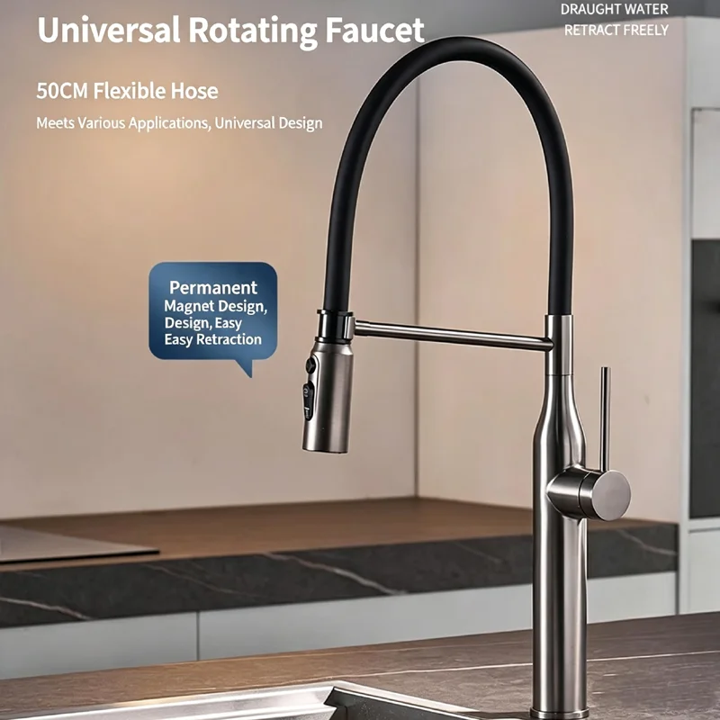 cdbm 304‑Stainless‑Steel Kitchen Faucet, Hot & Cold Water Sink Tap With European‑Style Bracket, Model CFG‑082