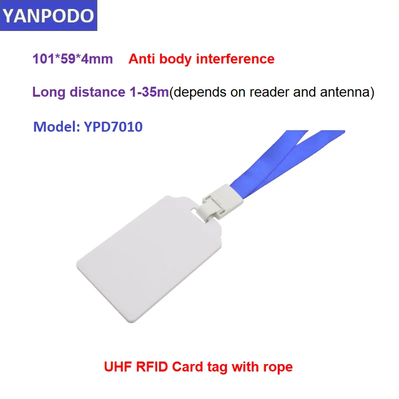 YANPODO UHF RFID ANTI BODY Waterproof PVC Printable ABS Card Tags Long Range 1-35m for People Attendance System Access Control