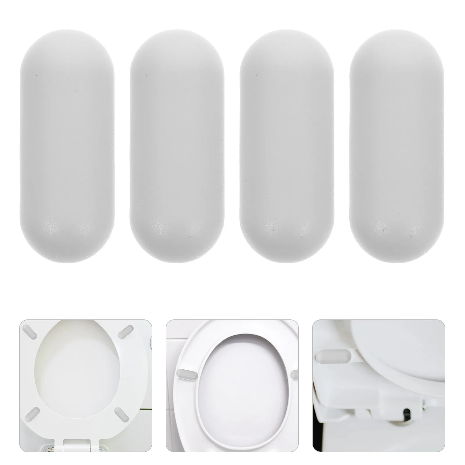 

4Pcs Toilet Seat Bumper Heavy-Duty Plastic Antislip Gasket Cushioning Pad Spacer for Most Toilet Seats Shock Absorption