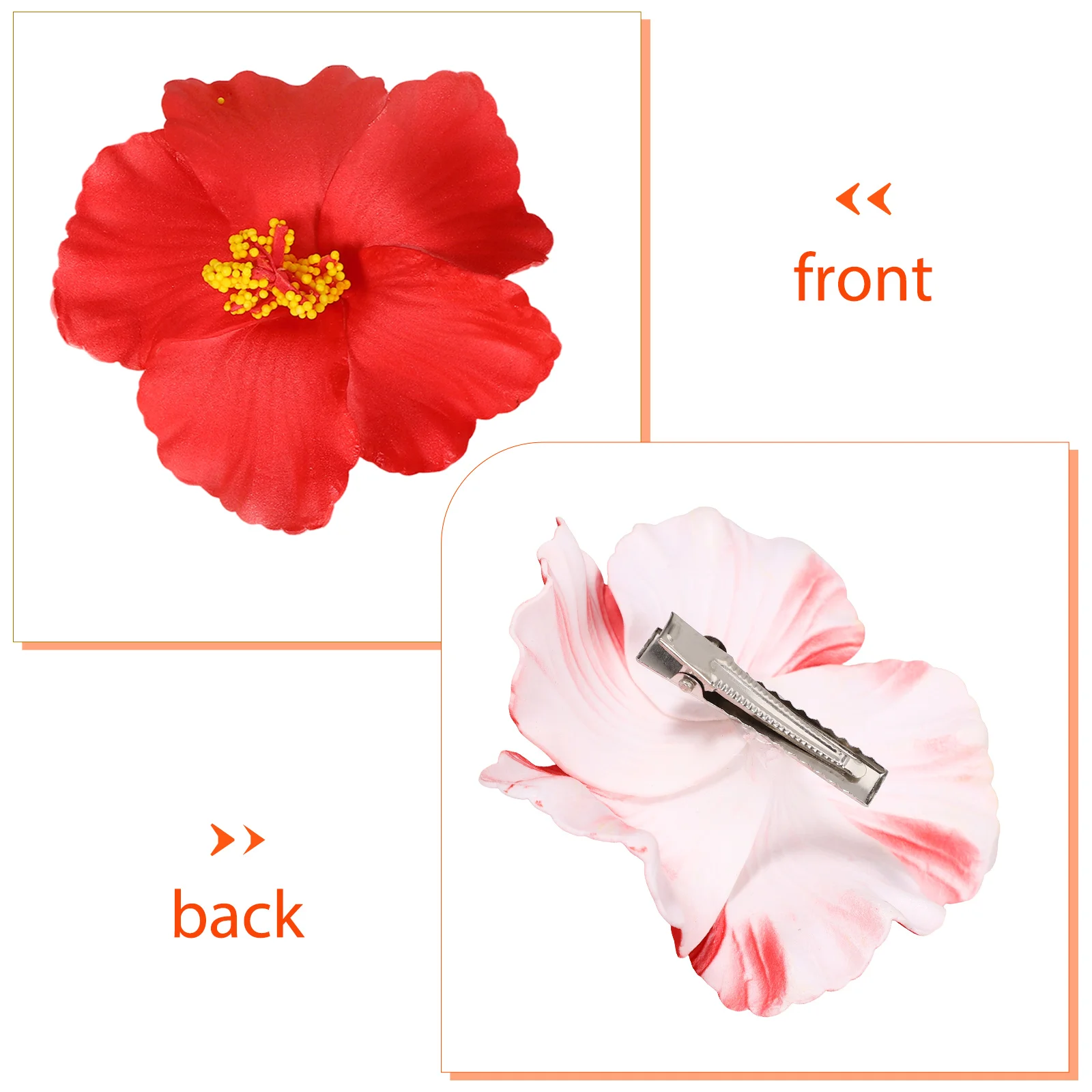 

3 Pcs Bohemian Hair Clip Realistic Flower Clips Hibiscus Resin Hairpin Fabric Girls Accessories Miss