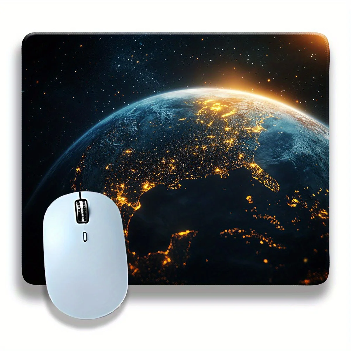 

The Earth Space design pattern mouse pad is made of washable rubber and is a durable high-definition printing computer accessory