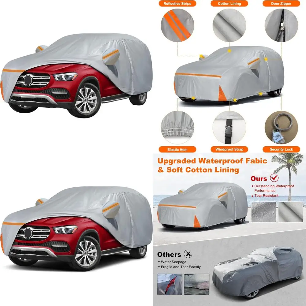 

Universal Custom-fit Car Cover for ML/GLE Class 250-450, 2006-2025, Waterproof, All Weather Protection with Door Zipper and Cott