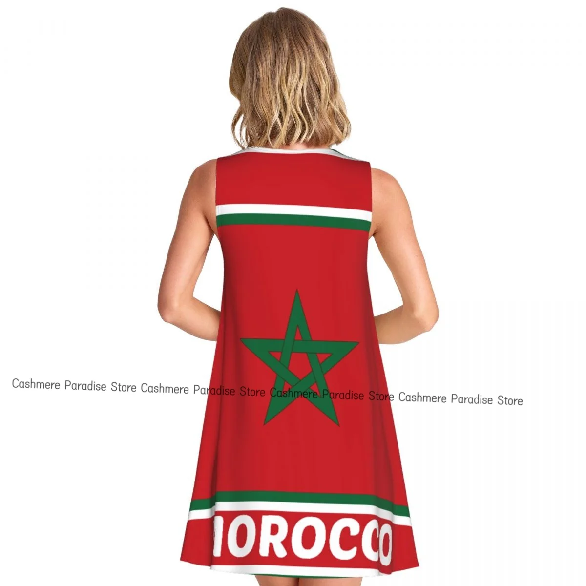 Robes d'été pour femmes, t-shirt de plage, sans manches, drapeau marocain, décontracté, ample, débardeur, 2025
