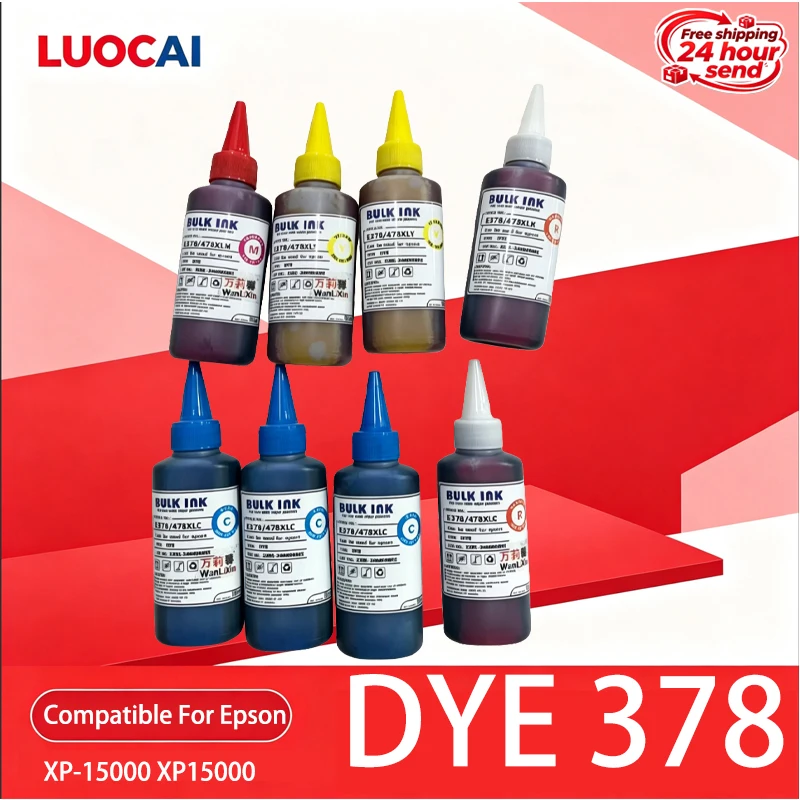 1bottle 378 478 XL Refillable Dye ink  Compatible For Epson XP-15000 XP15000 Europe Printer Small quantity clearance stock