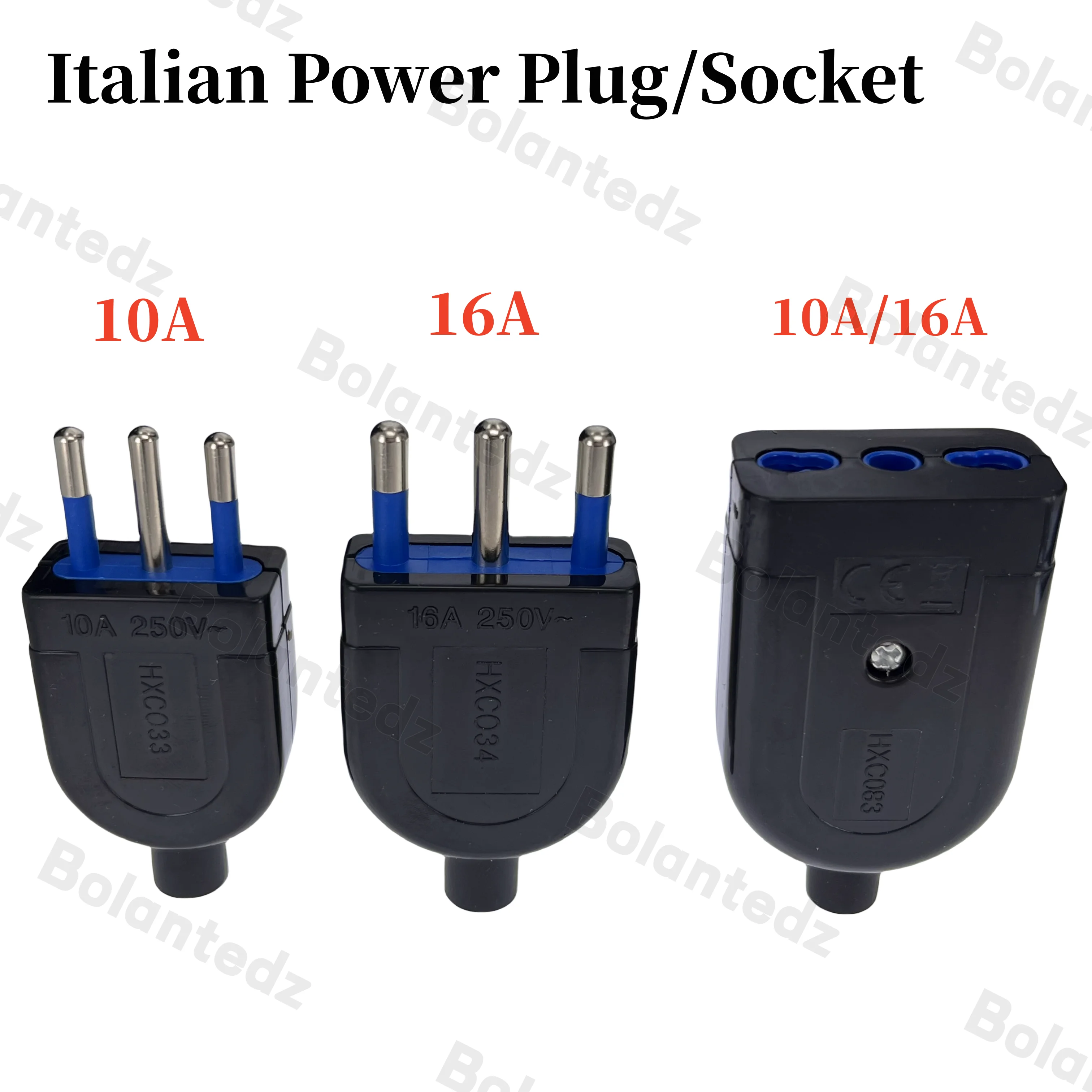 3 دبابيس الأسلاك الجمعية المكونات الإيطالية قابس طاقة 10A/16A 250 التيار المتناوب القياسية محول الطاقة انفصال المكونات الذكور لأوروغواي تشيلي