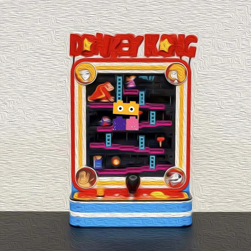 2026 New 1371pcs Popular Games Retro Gaming Console Donkey Kong Maze Arcade Building Block Model Toy Ornament Birthday Gift