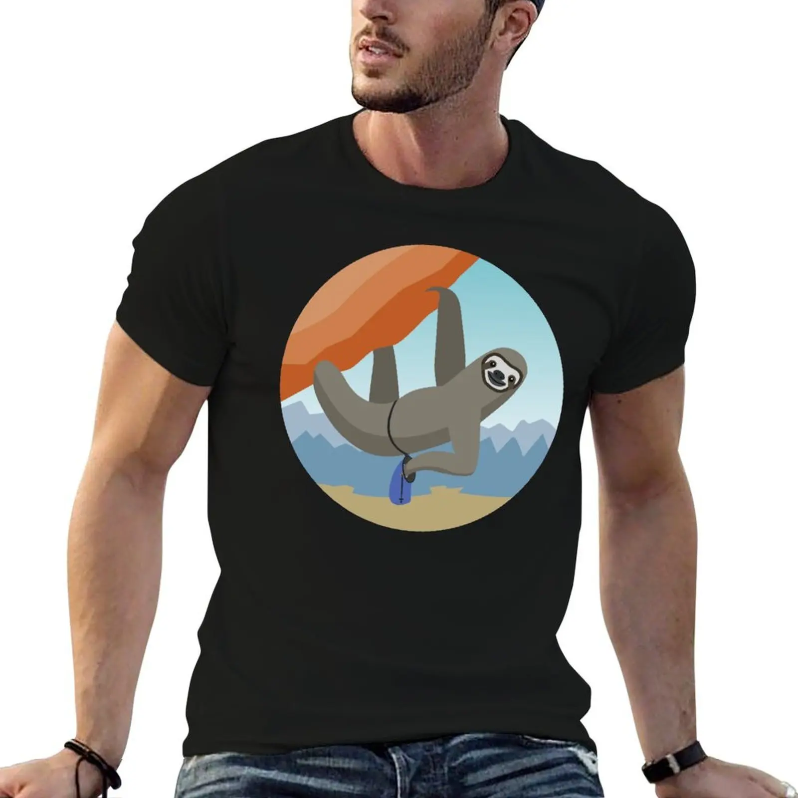 

Rock Climbing Sloth Red Rocks T-Shirt g man t shirts for men cotton t shirt man t shirt man casual T-shirt