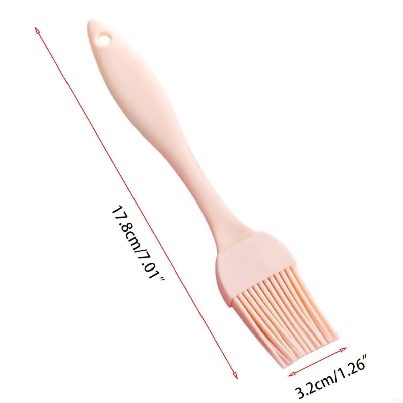 Cepillo silicona G92C Pincel mantequilla resistente fuego Pincel polvo mantequilla para cocinar a parrilla