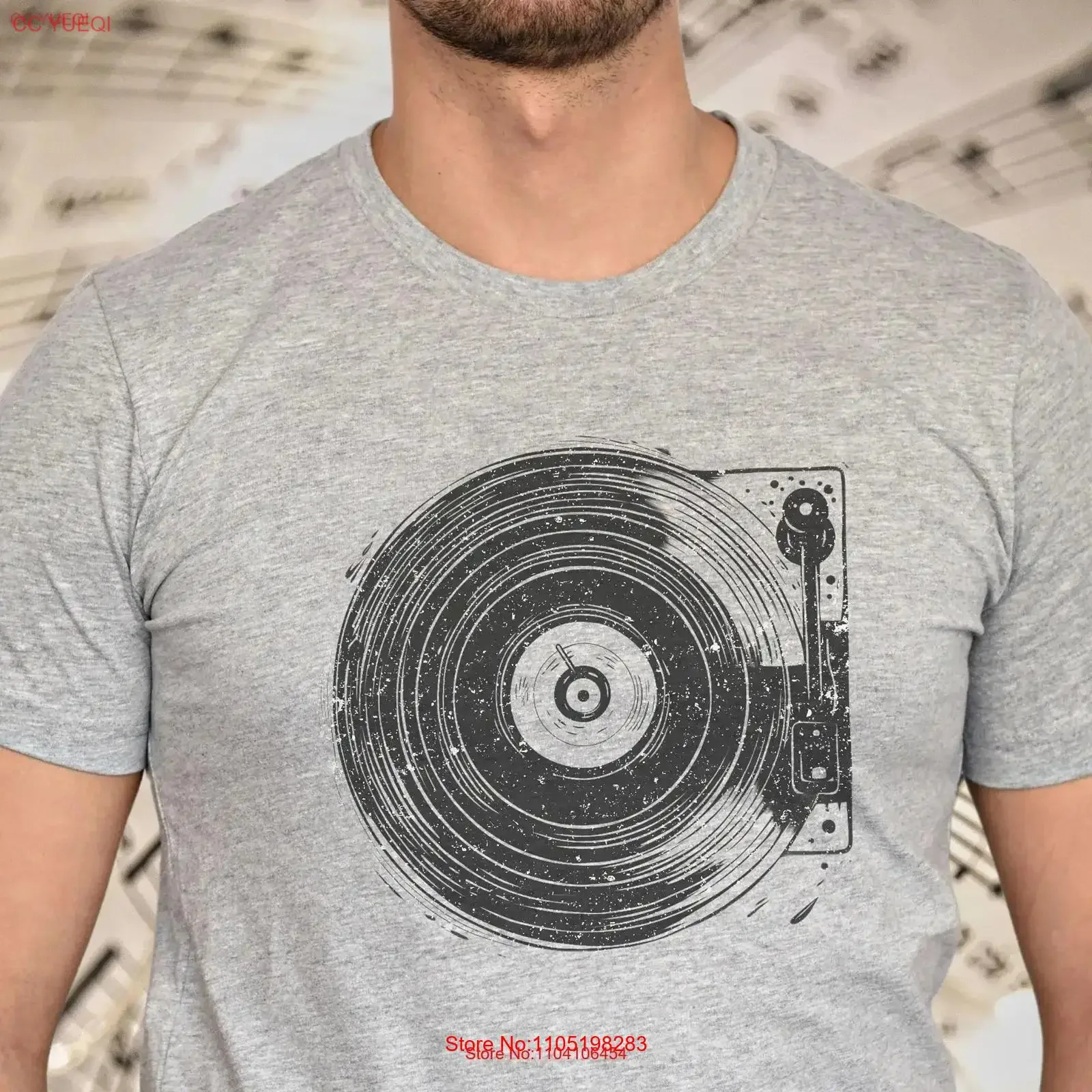 

Record Player T Shirt Turntable Vinyl Music EnthusiasT Lover Vintage vintage Washed Stylish fashion homme Casual Versatile