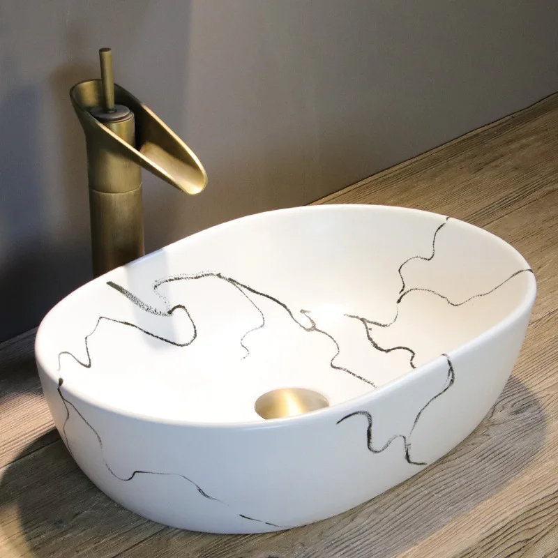 Jingdezhen hand art basin Chinese new ceramic washbasin bathroom table washbasin