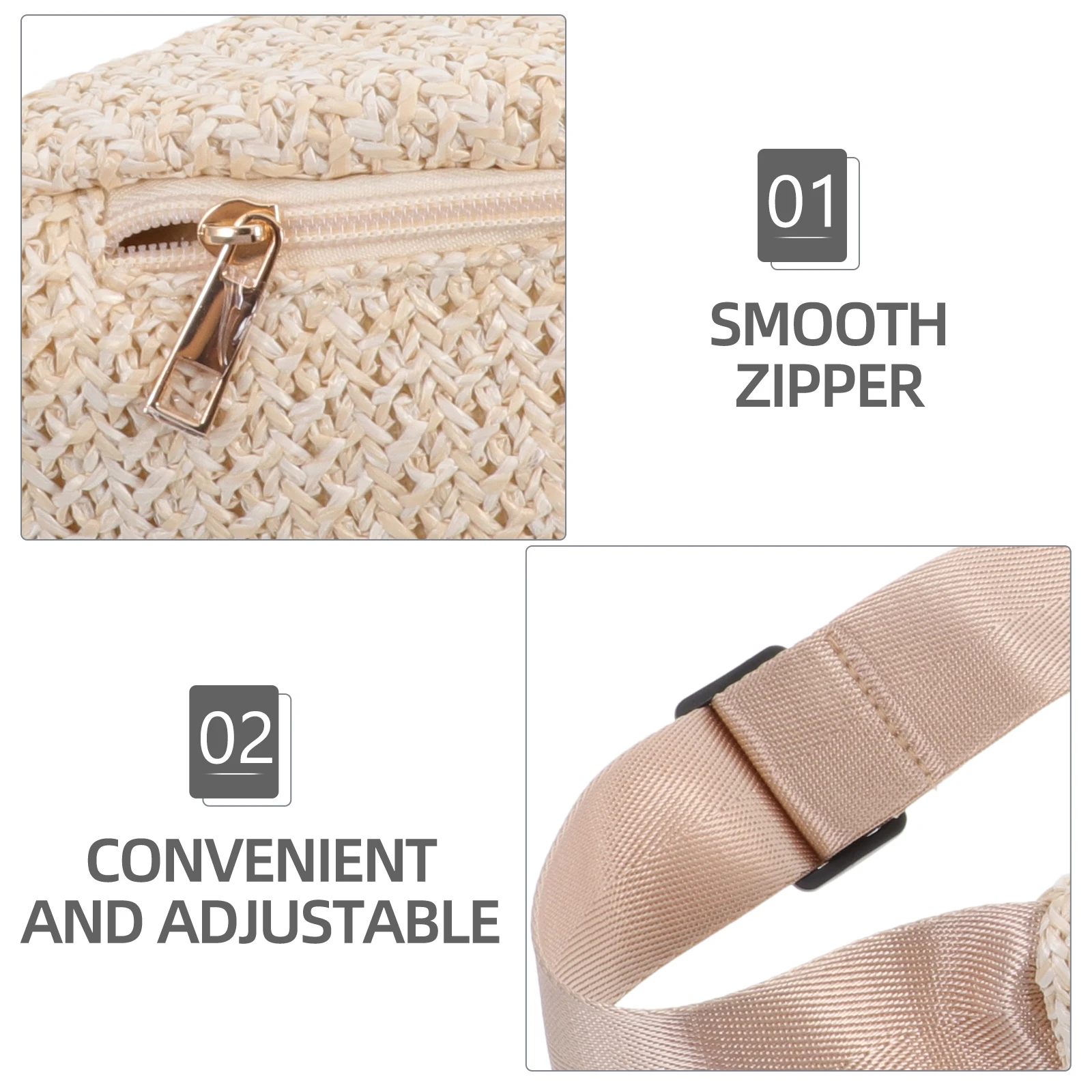 Borsa elegante Borsa da petto in paglia Marsupio estivo Borse a tracolla da donna sintetiche Borse da trekking per cani da viaggio