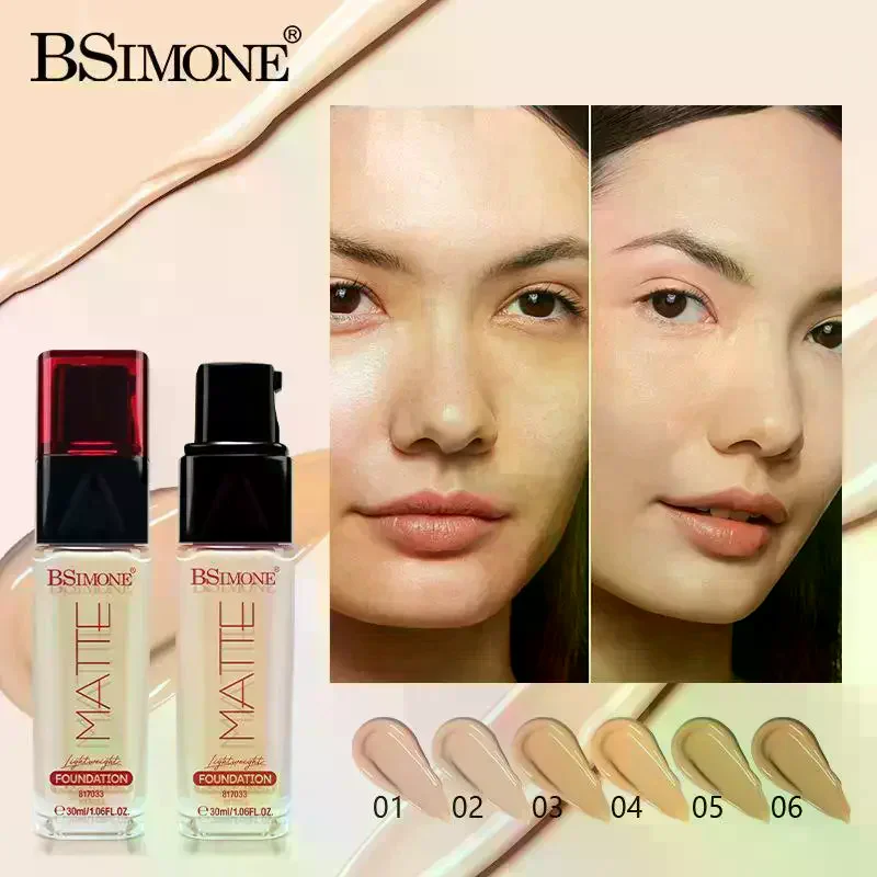 BSIMONE Multi-Use Foundation Long-lasting Matte Waterproof Oil Hight Full Coverage Highlight And Retouch Face Makeup For Women