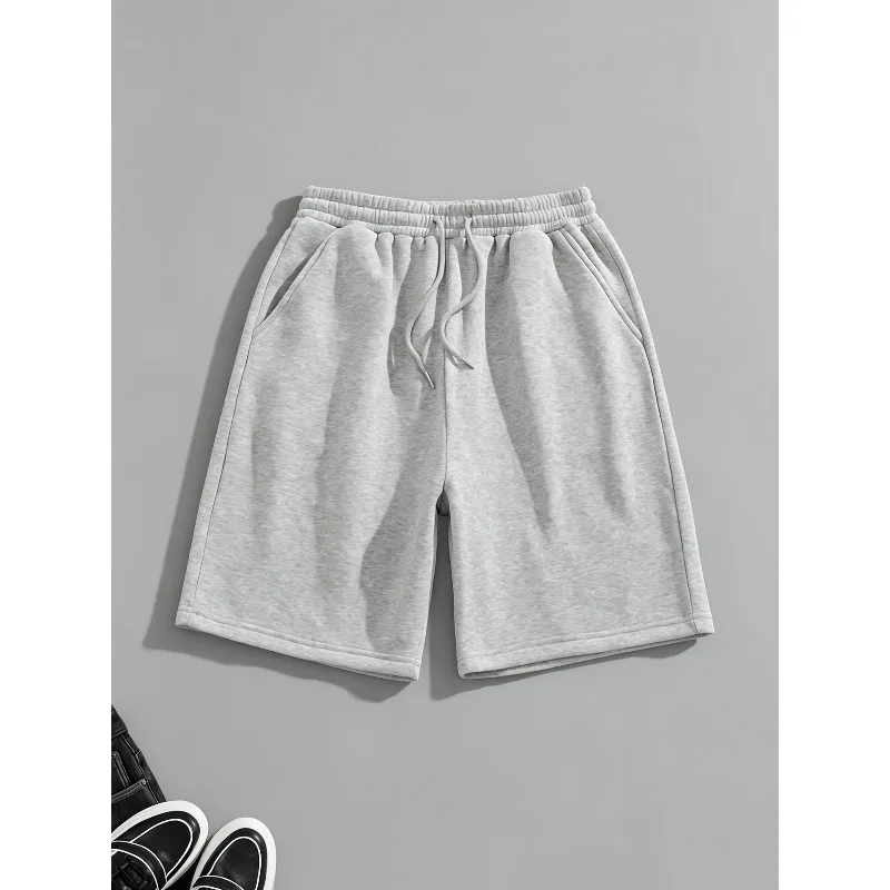 2026 New Polyester Thin Velvet Solid Color Loose Fashion Sports Shorts for Men and Women