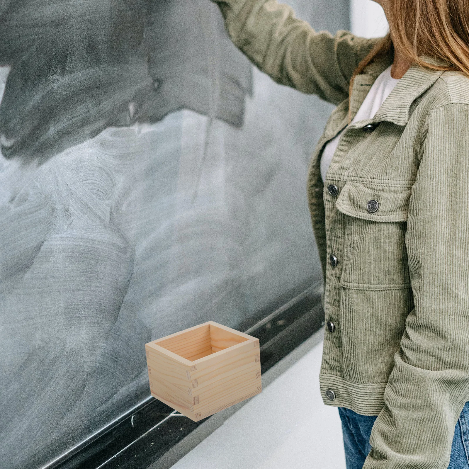 Wood Desk Chalk Hol…