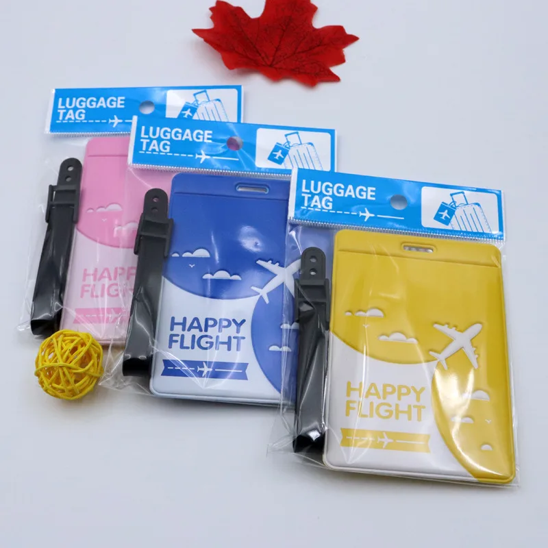 New Happy Flight  High Quality Travel Accessories Luggage Tag PU Suitcase ID Addres Holder Baggage Boarding Tag Portable Label