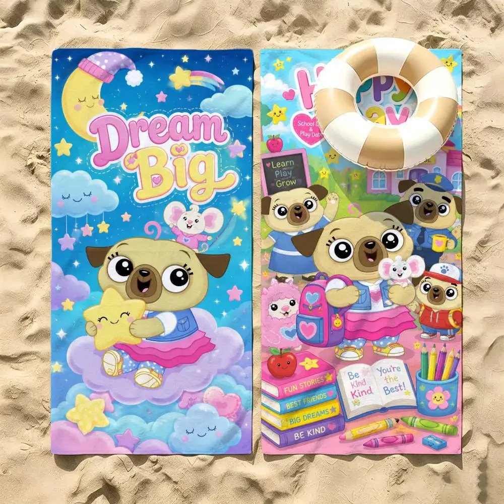 Cartoon Chip and Potato Towel Microfiber Beach Towel Quick Dry Absorbent Soft for Swimming Yoga Resort Travel Camping