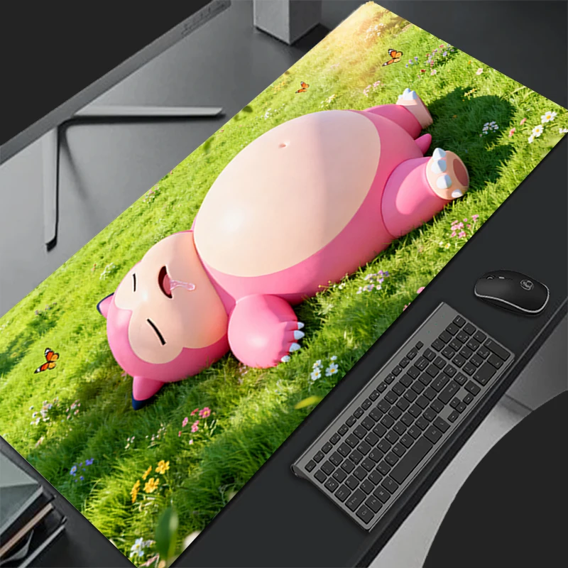 Anime Pokemon Pikachu Large Mouse Pad Pc Speed For e-sports Players Black and white Laptop Computer Keyboard  Desk Mat Mousepad