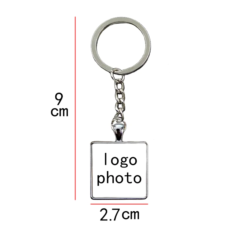 Custom Logo Photo Square Chain Keychain